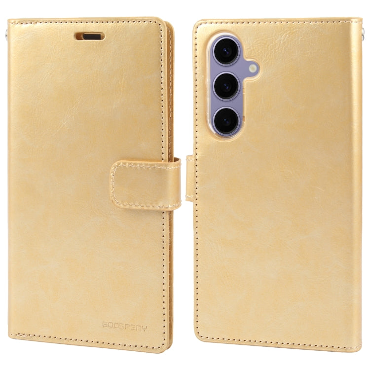 For Samsung Galaxy S24 5G GOOSPERY MANSOOR DIARY 9 Card Slots Leather Phone Case(Gold)