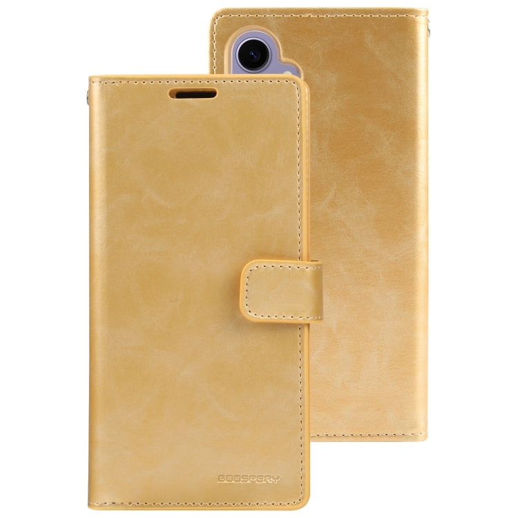 For Samsung Galaxy S24 5G GOOSPERY MANSOOR DIARY 9 Card Slots Leather Phone Case(Gold)
