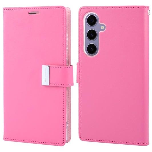 For Samsung Galaxy S24 5G GOOSPERY RICH DIARY Crazy Horse Texture Leather Phone Case(Rose Red)