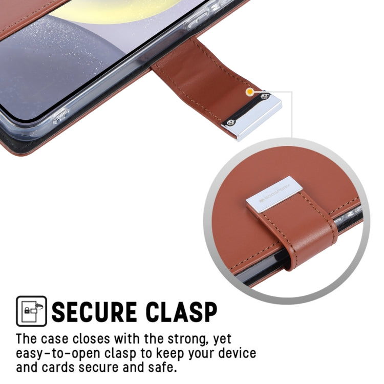 For Samsung Galaxy S24 5G GOOSPERY RICH DIARY Crazy Horse Texture Leather Phone Case(Rose Red)