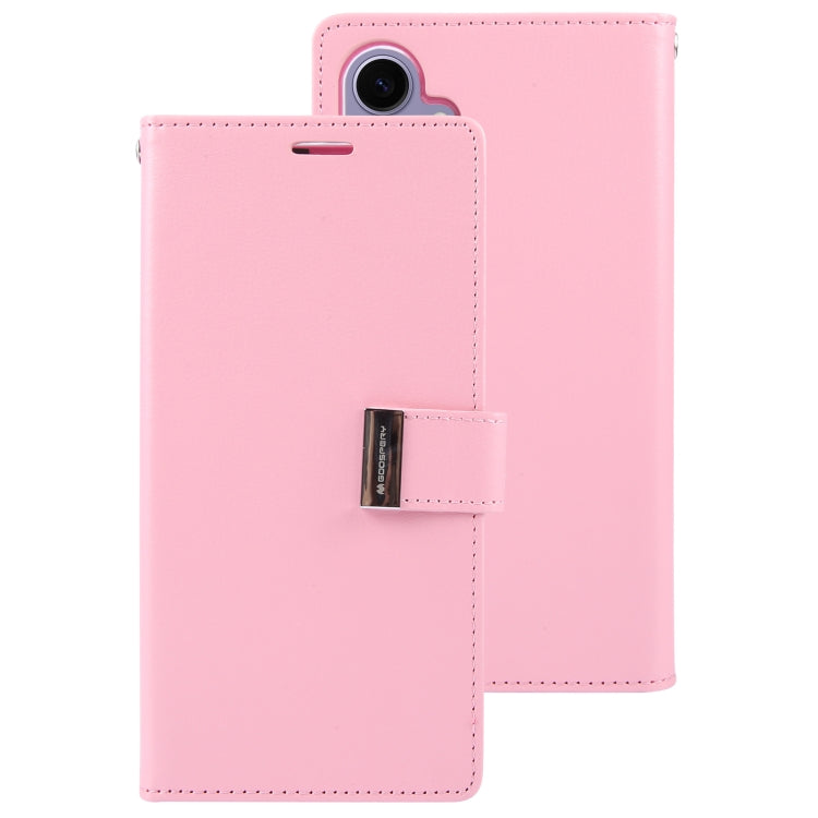 For Samsung Galaxy S24 5G GOOSPERY RICH DIARY Crazy Horse Texture Leather Phone Case(Pink)