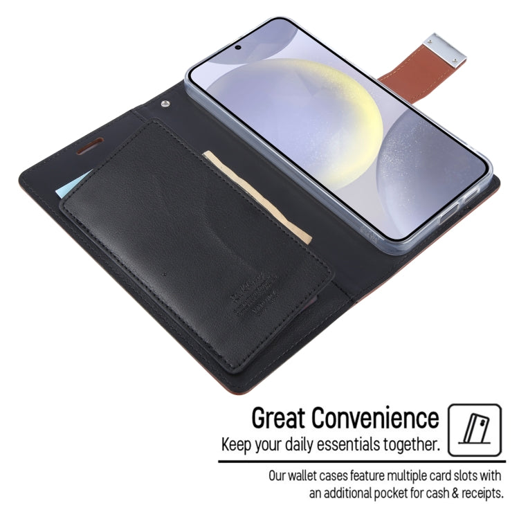 For Samsung Galaxy S24 5G GOOSPERY RICH DIARY Crazy Horse Texture Leather Phone Case(Mint Green)