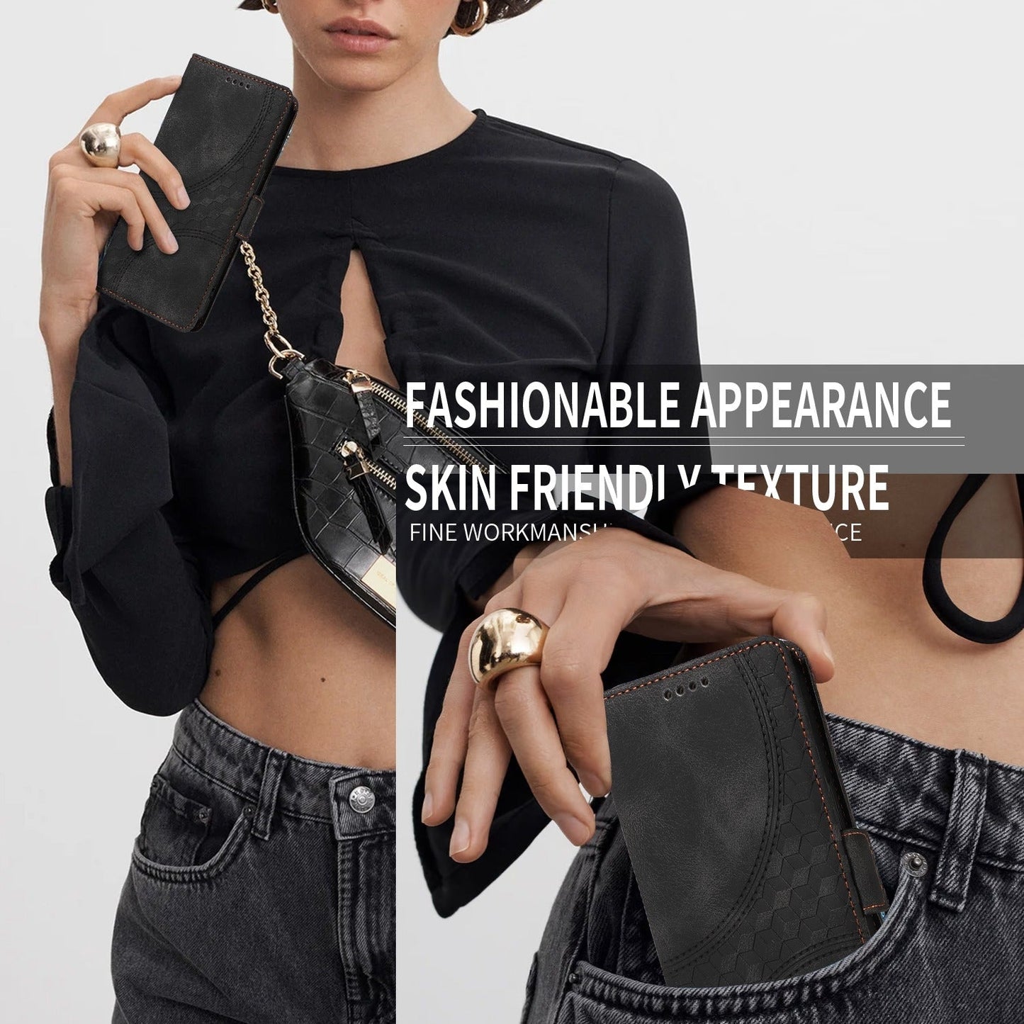 For iPhone 16e Embossed Rhombus Starry Leather Phone Case(Black)