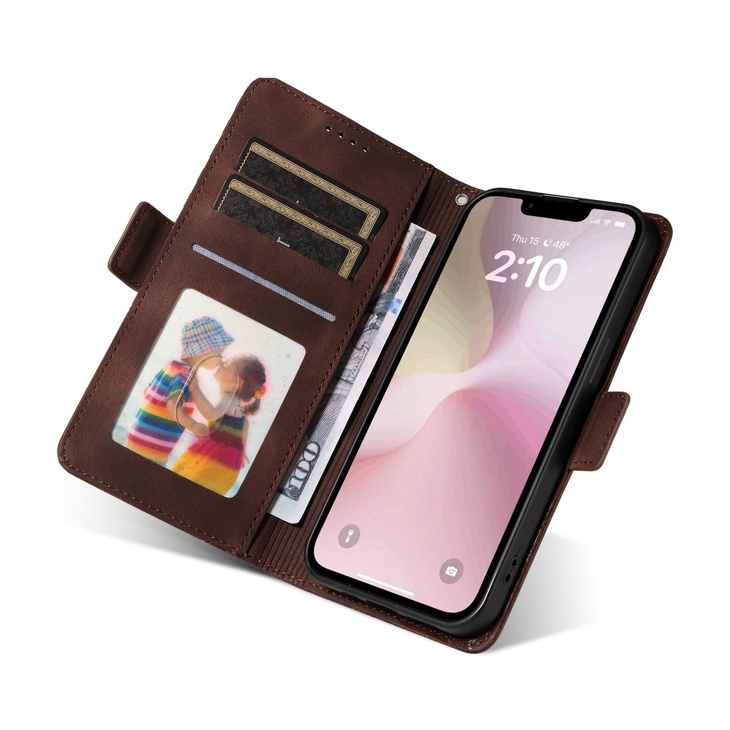For iPhone 16e Embossed Rhombus Starry Leather Phone Case(Brown)