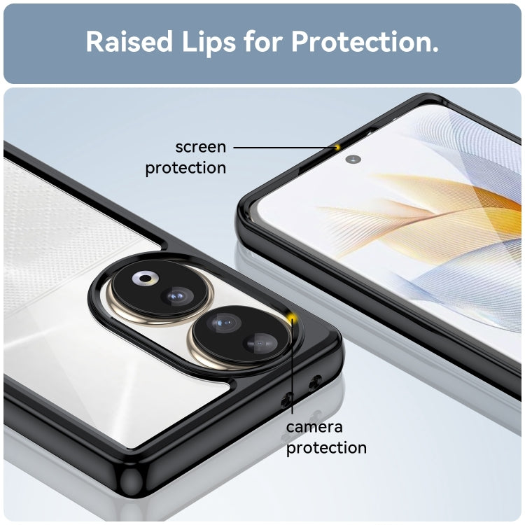 For Honor 90 Colorful Series Acrylic Hybrid TPU Phone Case(Black)