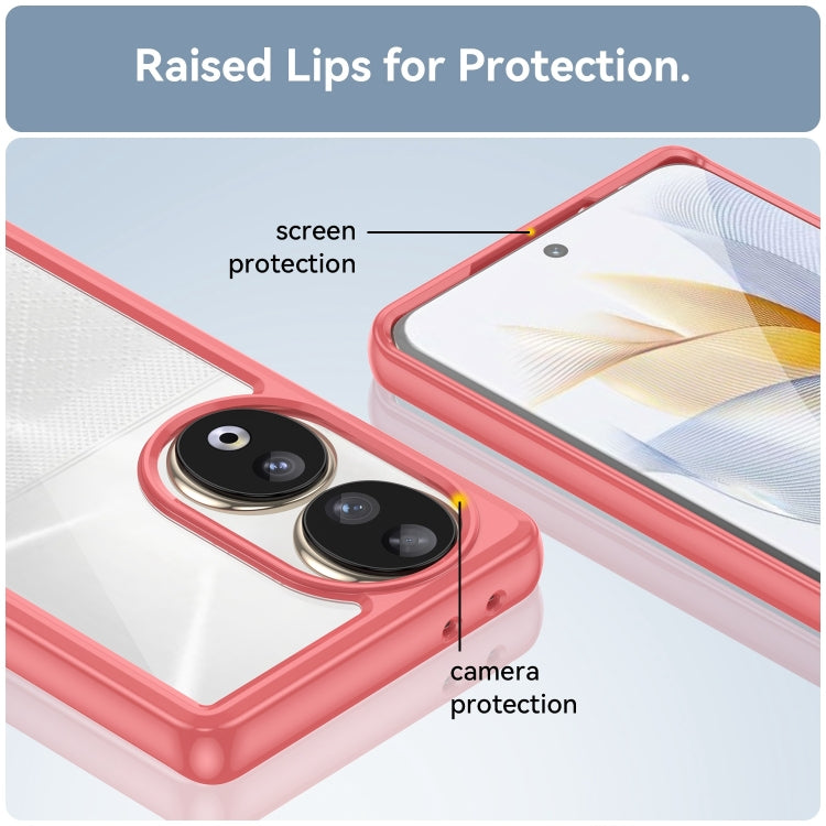 For Honor 90 Colorful Series Acrylic Hybrid TPU Phone Case(Red)