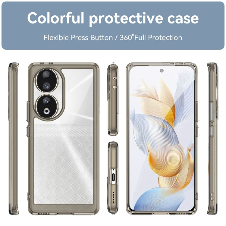 For Honor 90 Colorful Series Acrylic Hybrid TPU Phone Case(Transparent Grey)