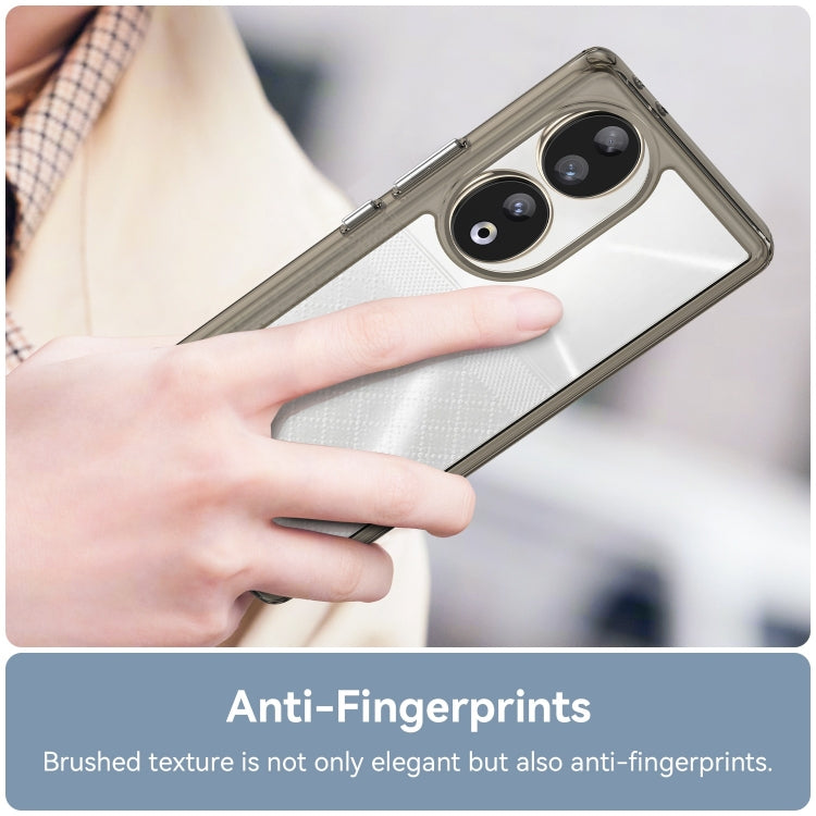 For Honor 90 Colorful Series Acrylic Hybrid TPU Phone Case(Transparent Grey)