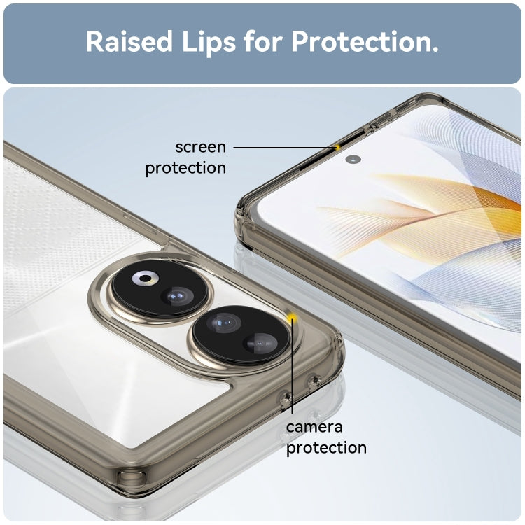 For Honor 90 Colorful Series Acrylic Hybrid TPU Phone Case(Transparent Grey)