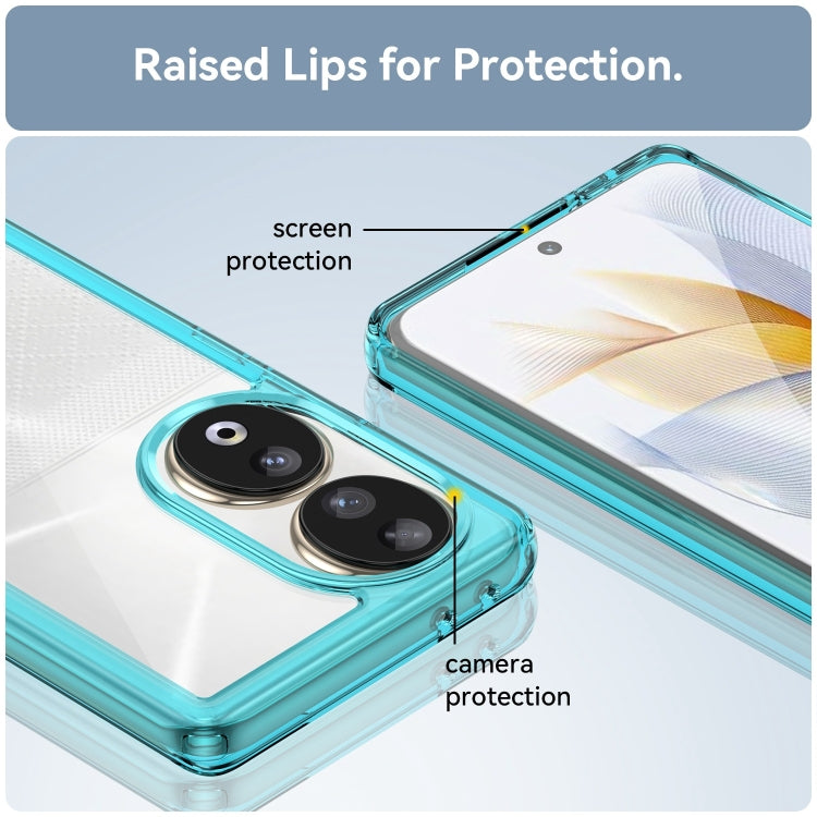For Honor 90 Colorful Series Acrylic Hybrid TPU Phone Case(Transparent Blue)