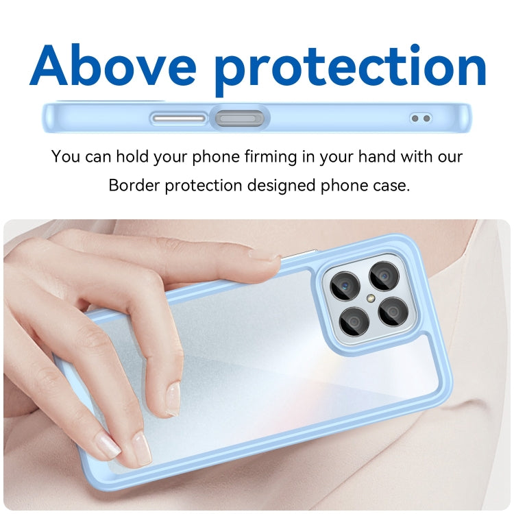 For Honor X6 5G Colorful Series Acrylic Hybrid TPU Phone Case(Blue)
