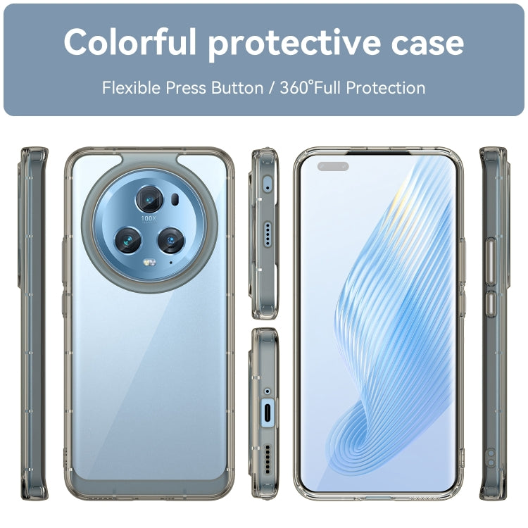 For Honor Magic5 Pro Colorful Series Acrylic Hybrid TPU Phone Case(Transparent Grey)