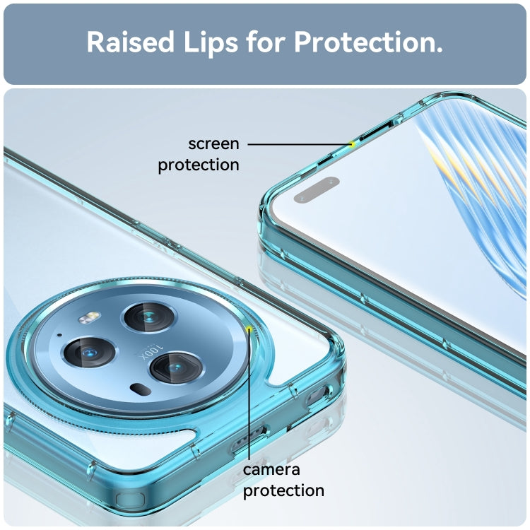 For Honor Magic5 Pro Colorful Series Acrylic Hybrid TPU Phone Case(Transparent Blue)