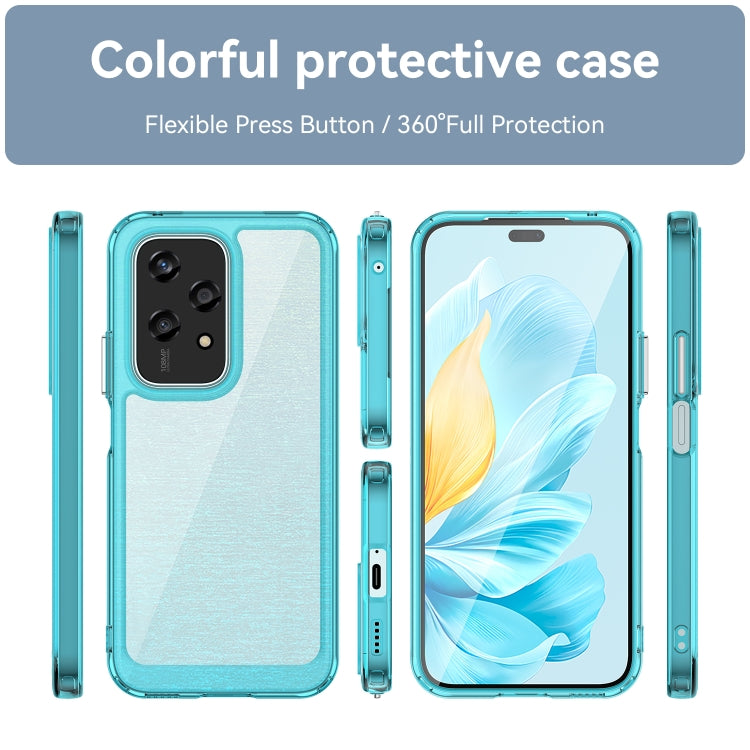 For Honor 200 Lite 5G Global Colorful Series Acrylic Hybrid TPU Phone Case(Transparent Blue)