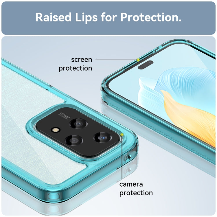 For Honor 200 Lite 5G Global Colorful Series Acrylic Hybrid TPU Phone Case(Transparent Blue)