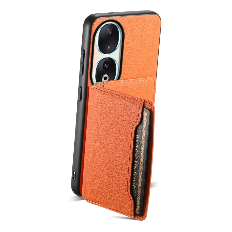 For Honor 90 Calf Texture Card Bag Design Full Coverage Phone Case(Green)