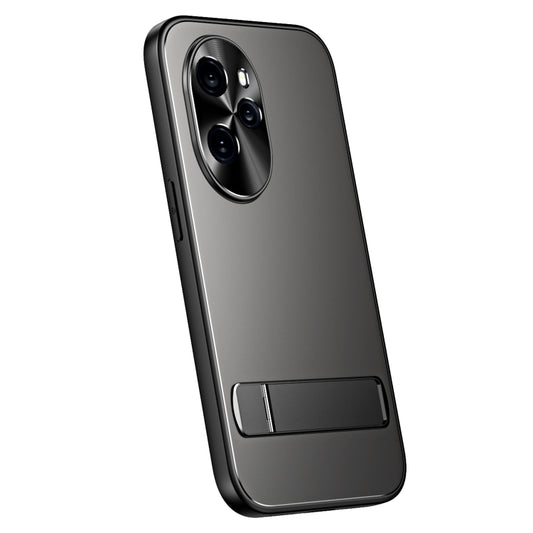 For Honor 100 R-JUST RJ-61 Electroplating Frosted TPU + PC Phone Case with Holder(Grey)