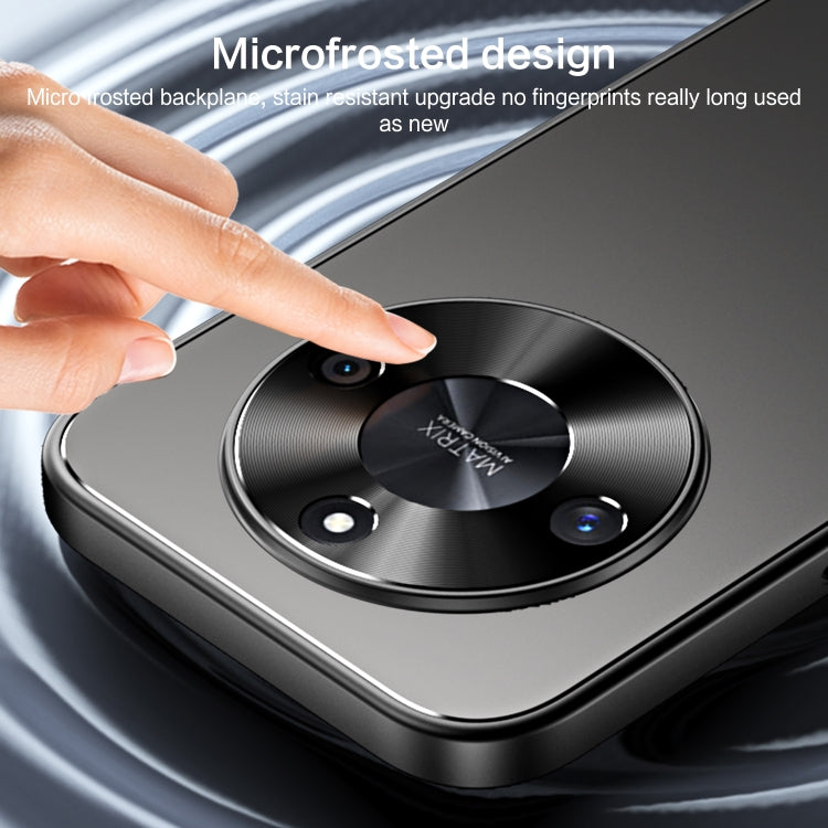 For Honor X50 R-JUST RJ-61 Electroplating Frosted TPU + PC Phone Case with Holder(Grey)