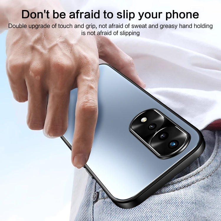 For Honor 70 R-JUST RJ-61 Electroplating Frosted TPU + PC Phone Case with Holder(Silver)