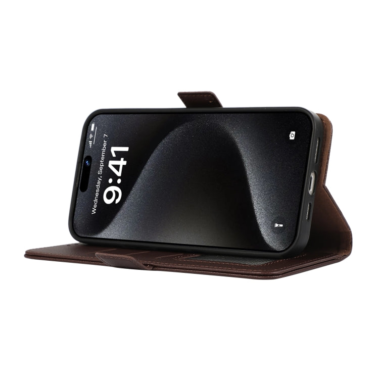 For Samsung Galaxy S24 5G ABEEL Side-Magnetic Litchi Pattern Leather RFID Phone Case(Brown)