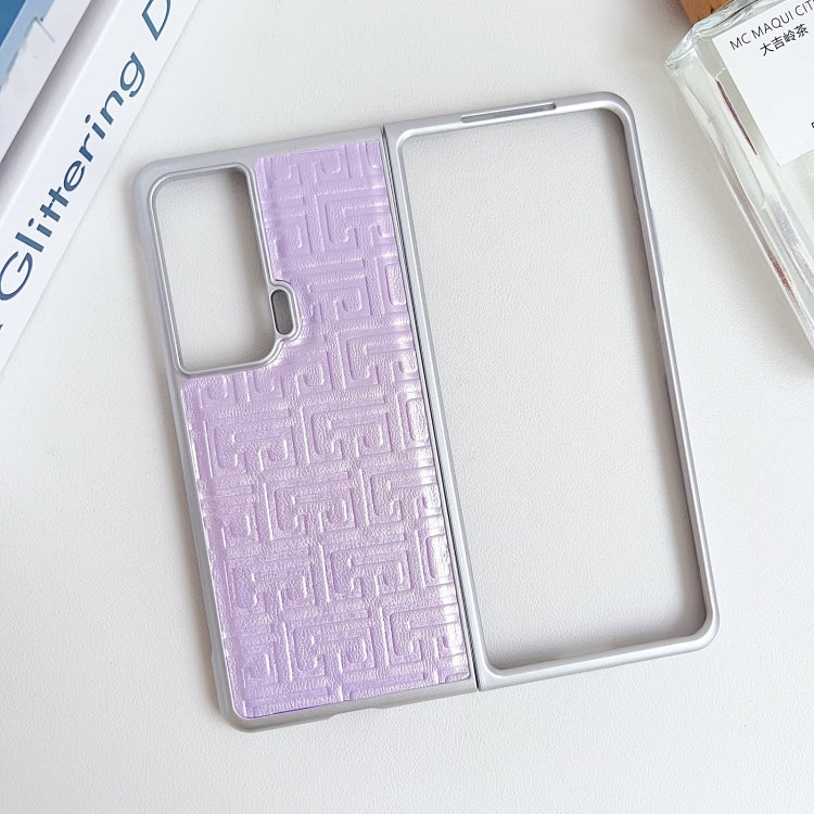 For Honor Magic Vs Pearlescent Paint Gradient Geometric Leather Phone Case(Purple)