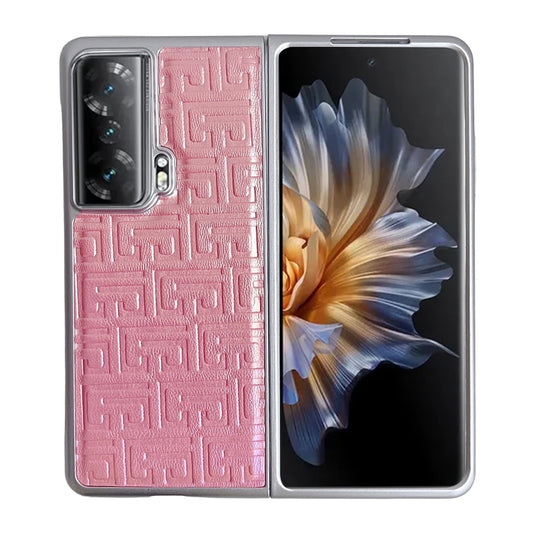 For Honor Magic Vs Pearlescent Paint Gradient Geometric Leather Phone Case(Pink)