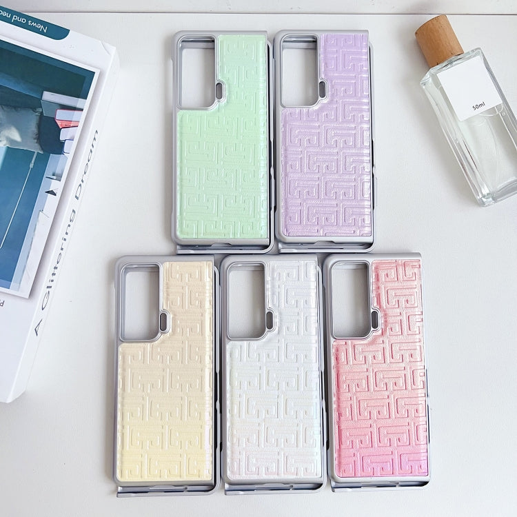 For Honor Magic Vs Pearlescent Paint Gradient Geometric Leather Phone Case(Pink)
