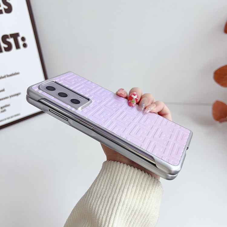 For Honor Magic Vs2 Pearlescent Paint Gradient Geometric Leather Phone Case(Silver)