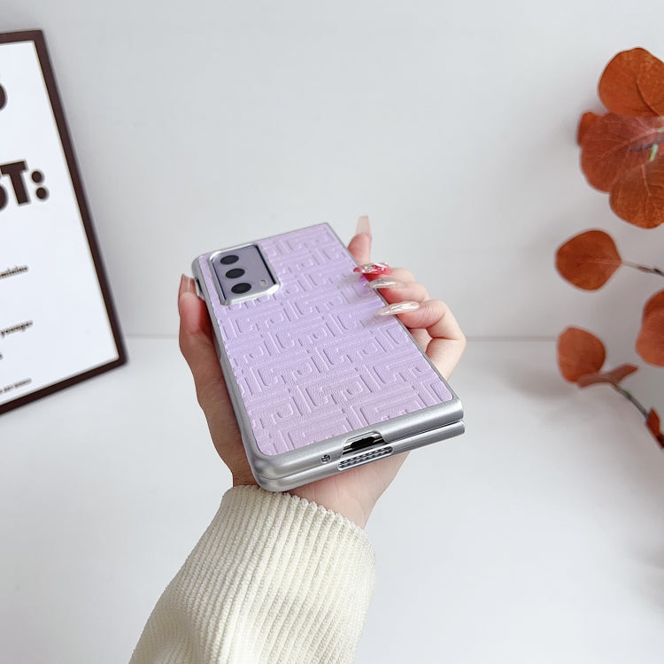 For Honor Magic Vs2 Pearlescent Paint Gradient Geometric Leather Phone Case(Pink)