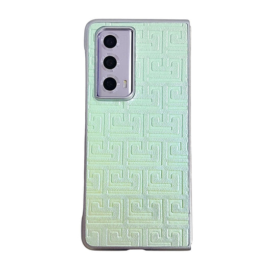 For Honor Magic Vs2 Pearlescent Paint Gradient Geometric Leather Phone Case(Green)