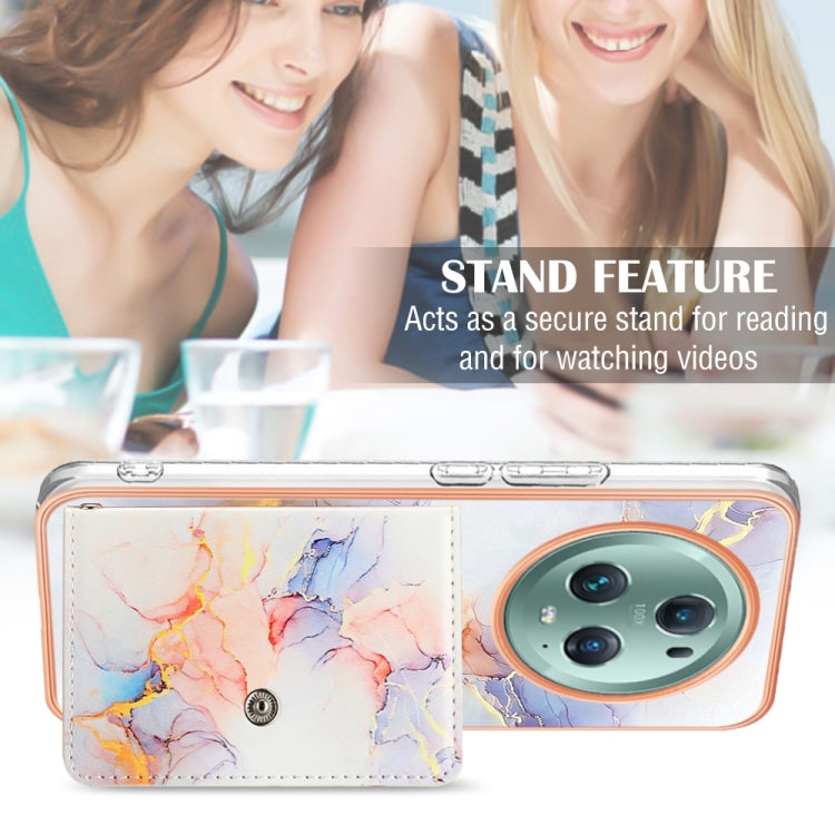 For Honor Magic5 Pro Marble Pattern IMD Card Slot Phone Case(Galaxy Marble White)
