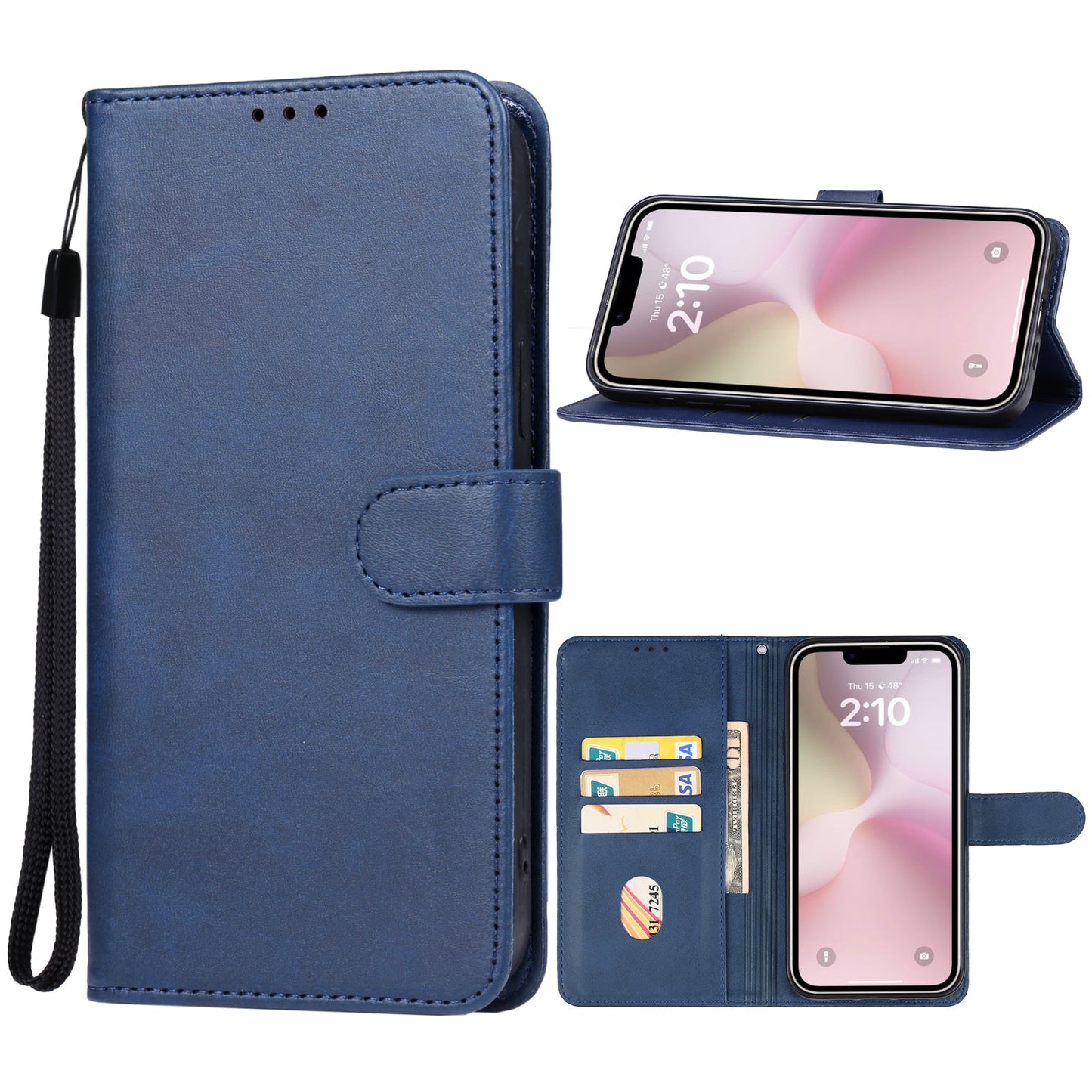 For iPhone 16e Leather Phone Case(Blue)