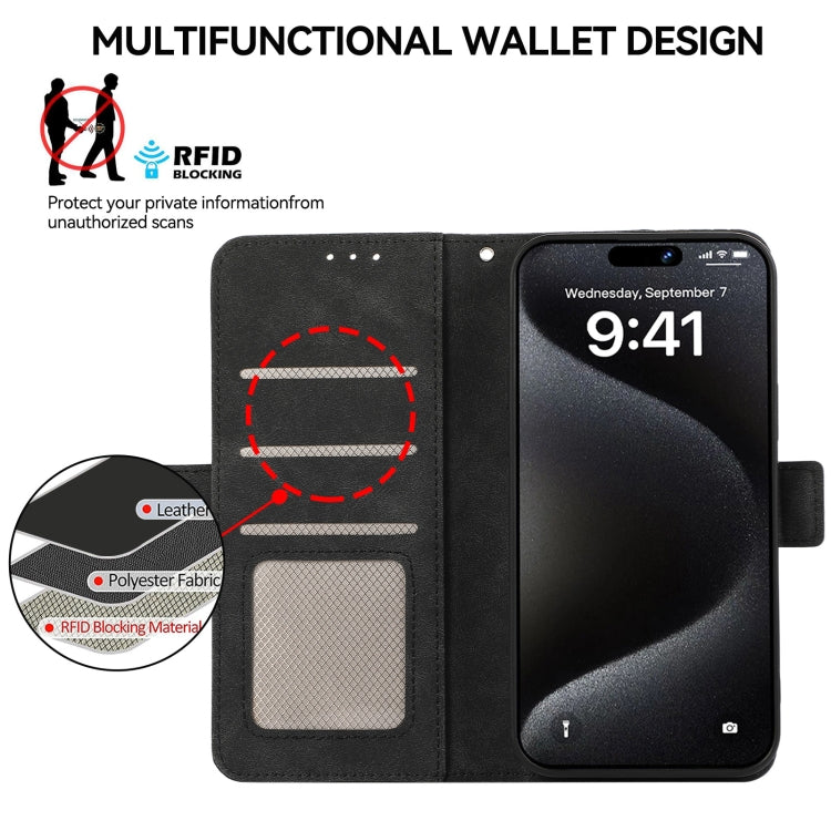 For Samsung Galaxy S24 5G ABEEL Frosted Magnetic RFID Leather Phone Case(Black)