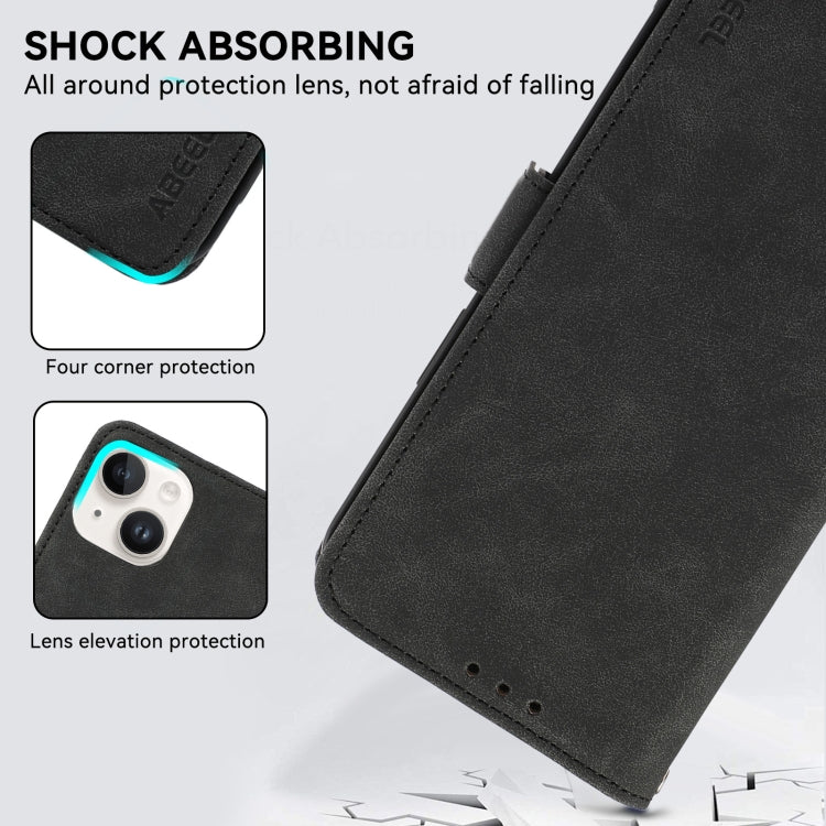 For Samsung Galaxy S24 5G ABEEL Frosted Magnetic RFID Leather Phone Case(Black)