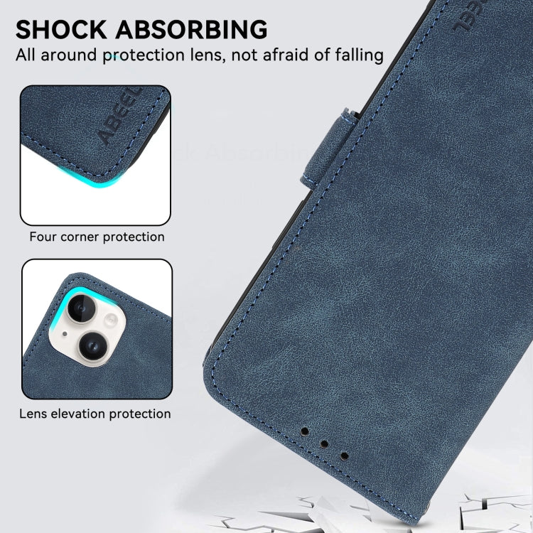 For Samsung Galaxy S24 5G ABEEL Frosted Magnetic RFID Leather Phone Case(Blue)