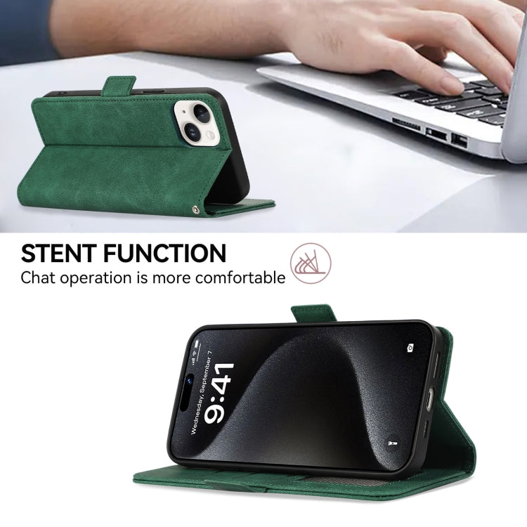 For Samsung Galaxy S24 5G ABEEL Frosted Magnetic RFID Leather Phone Case(Green)