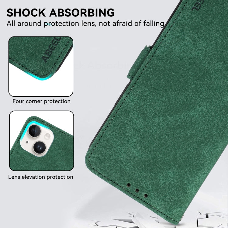 For Samsung Galaxy S24 5G ABEEL Frosted Magnetic RFID Leather Phone Case(Green)