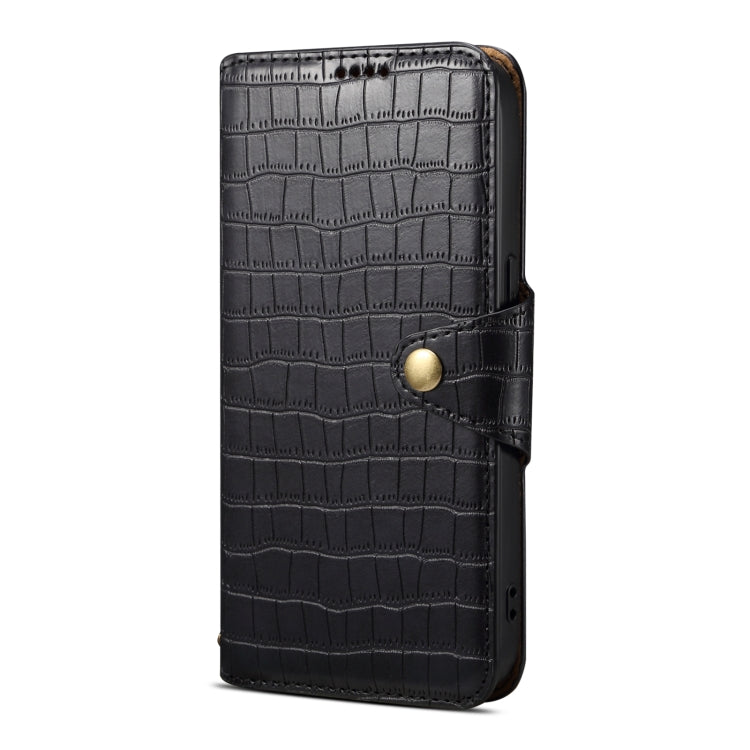 For Honor 100 Denior Crocodile Texture Oil Edge Leather Phone Case(Black)