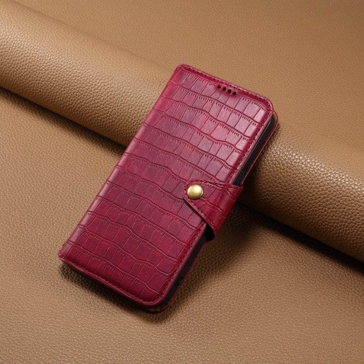 For Honor 90 Denior Crocodile Texture Oil Edge Leather Phone Case(Rose Red)
