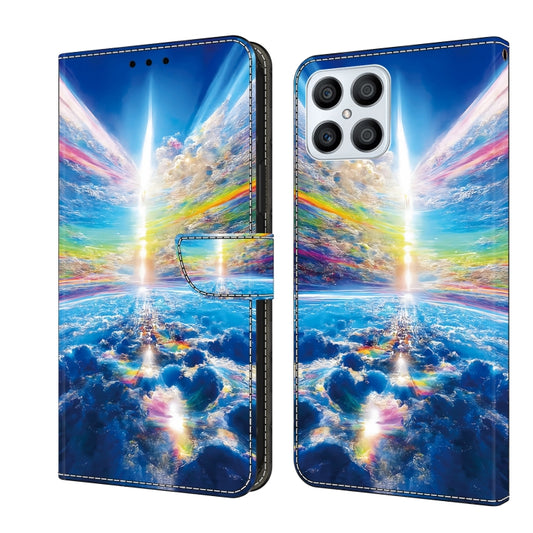 For Honor X8 4G Crystal Painted Leather Phone case(Colorful Sky)