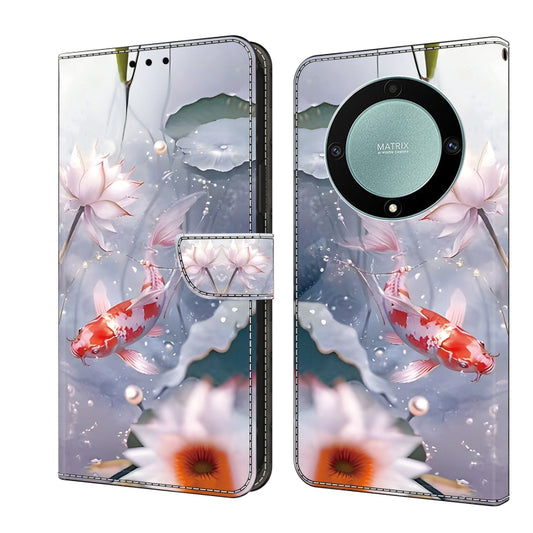 For Honor Magic5 Lite/X40 Crystal Painted Leather Phone case(Koi)