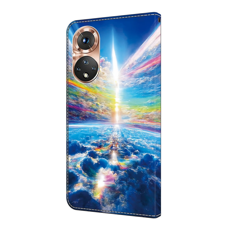 For Honor 50 Pro Crystal Painted Leather Phone case(Colorful Sky)