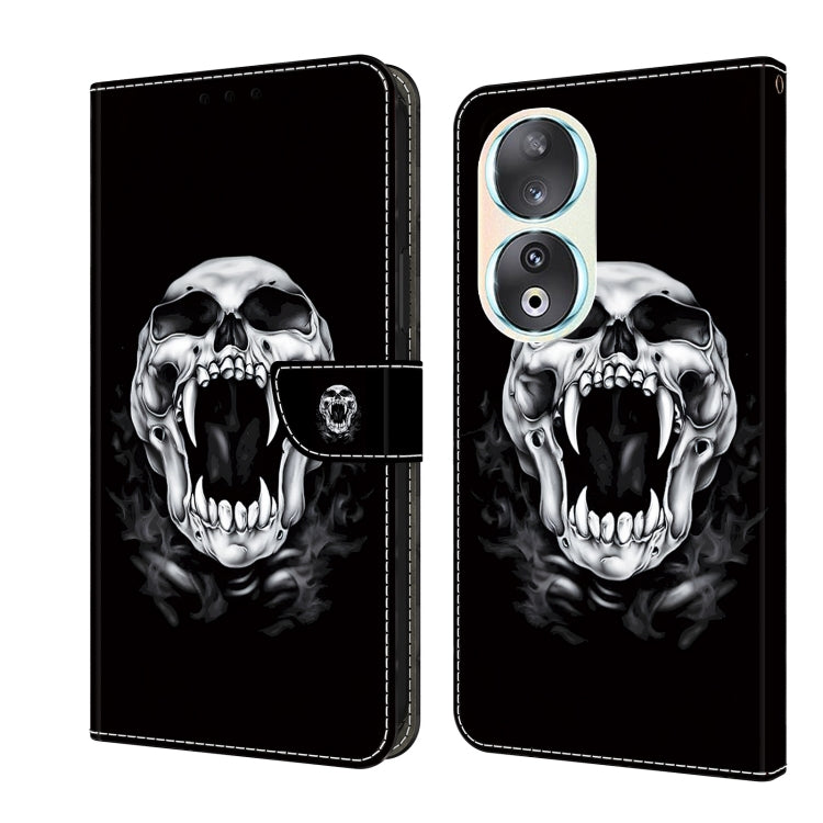 For Honor 90 Crystal Painted Leather Phone case(Skull)