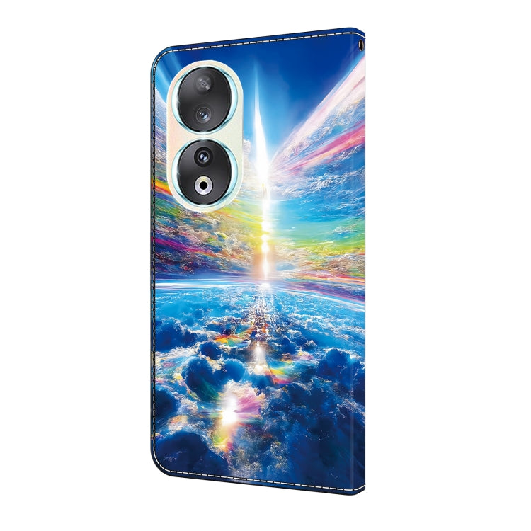 For Honor 90 Crystal Painted Leather Phone case(Colorful Sky)