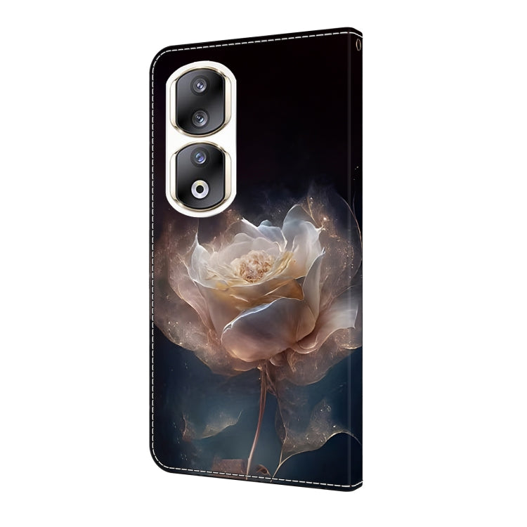 For Honor 90 Pro Crystal Painted Leather Phone case(Peony)