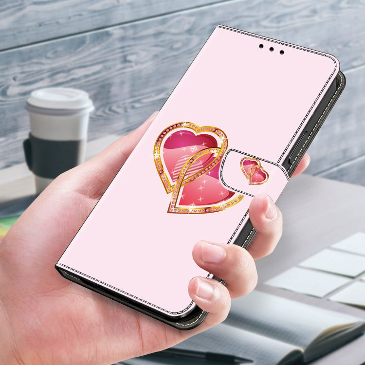 For Honor X9 4G/5G/X30/Magic4 Lite Crystal Painted Leather Phone case(Love Peach)