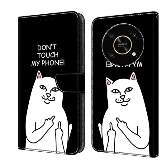 For Honor X9 4G/5G/X30/Magic4 Lite Crystal Painted Leather Phone case(Dont Touch My Phone)