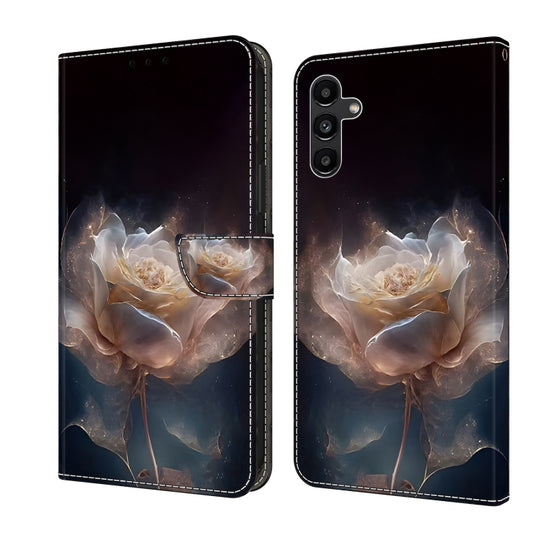 For Samsung Galaxy S24 5G Crystal Painted Leather Phone case(Peony)
