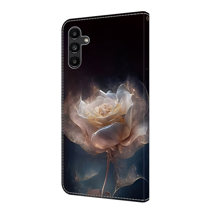 For Samsung Galaxy S24 5G Crystal Painted Leather Phone case(Peony)