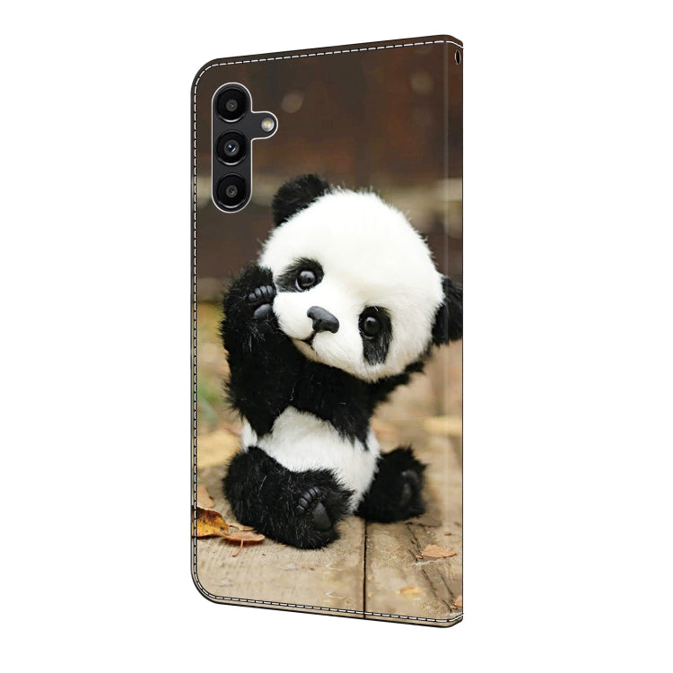 For Samsung Galaxy S24 5G Crystal Painted Leather Phone case(Panda)